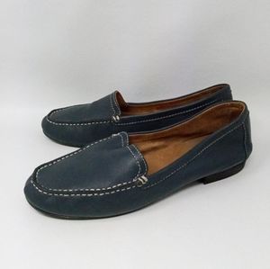 Naturalizer Simmon8 Blue Leather Loafers, Women's Size 8.5 Wide